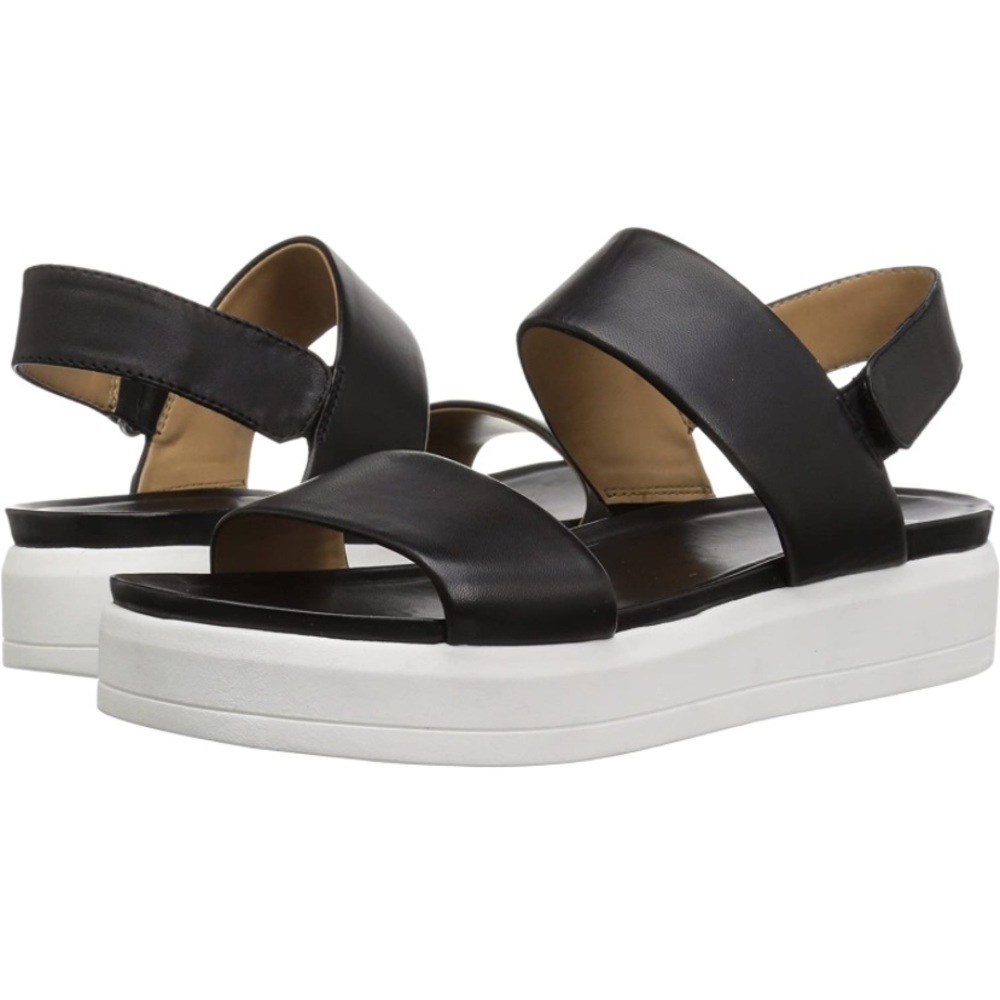 Franco Sarto Black and White Platform Sandals